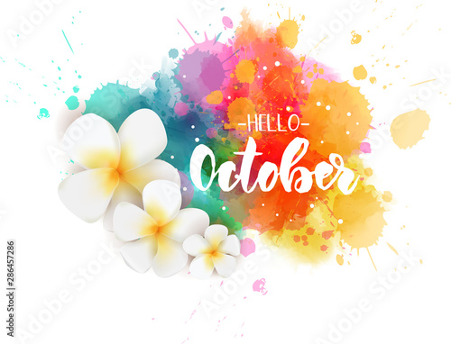 Hello October - floral concept background