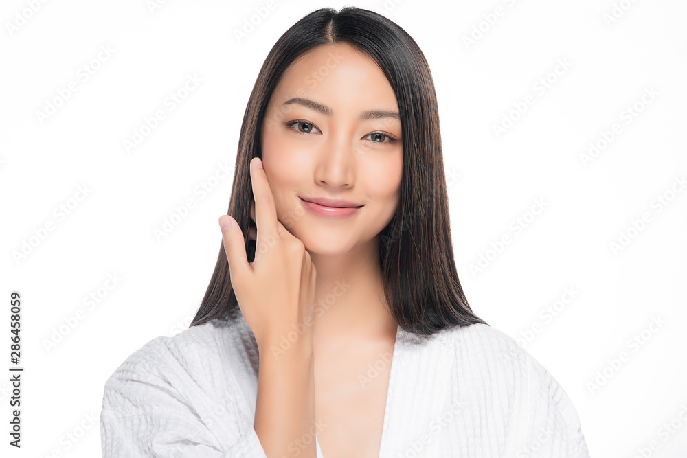 Beautiful Young Asian Woman with Clean Fresh Skin, Beautiful Young Asian Woman with Clean Fresh Skin,