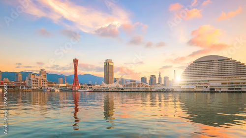 Skyline and Port of Kobe in Japan