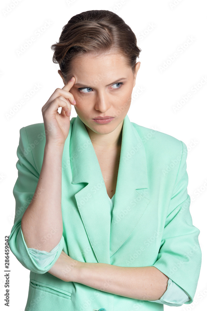 Close up portrait of young woman isolated Close up portrait of young woman isolated