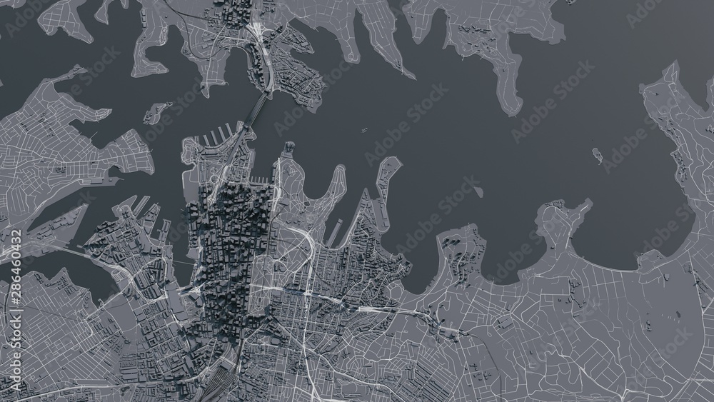 Obraz premium Sydney city map. 3d map of Sydney