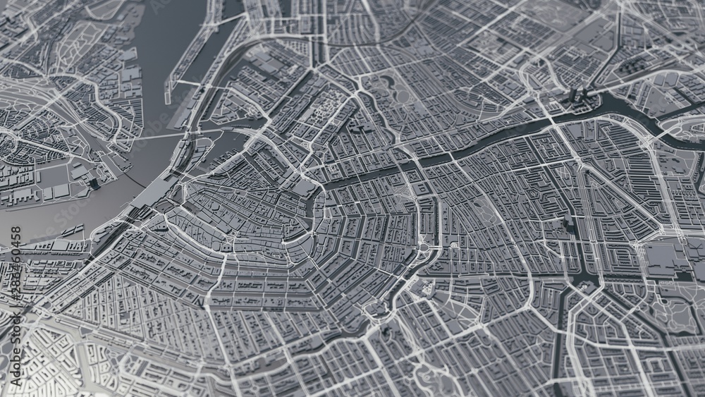 Amsterdam city 3d map