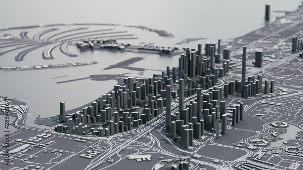 Fototapeta premium Dubai city map. Dubai marina map