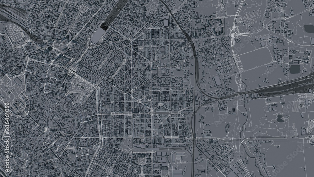 Fototapeta premium Mediolan mapa 3d. Mapa 3D Mediolanu
