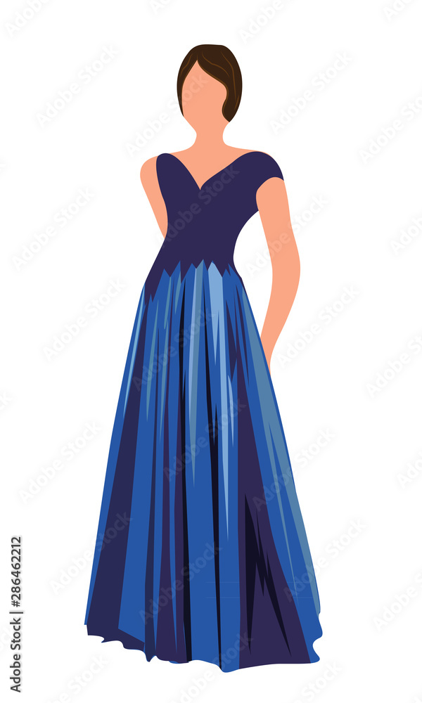 A girl in an evening dress 