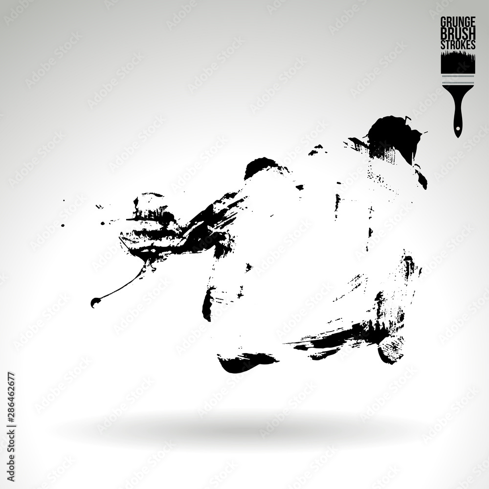 Black brush stroke and texture. Grunge vector abstract hand - painted element. Underline and border design. Black brush stroke and texture. Grunge vector abstract hand - painted element. Underline and border design.