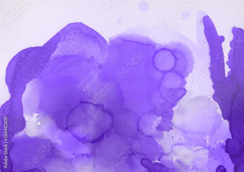 Hand painted alcohol ink background. Abstract delicate violet texture. Contemporary feminine wallpaper. 