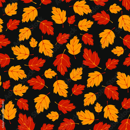 Seamless pattern with autumn leaves.