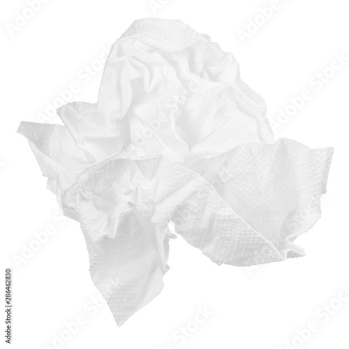 Crumpled paper napkin isolated on white background