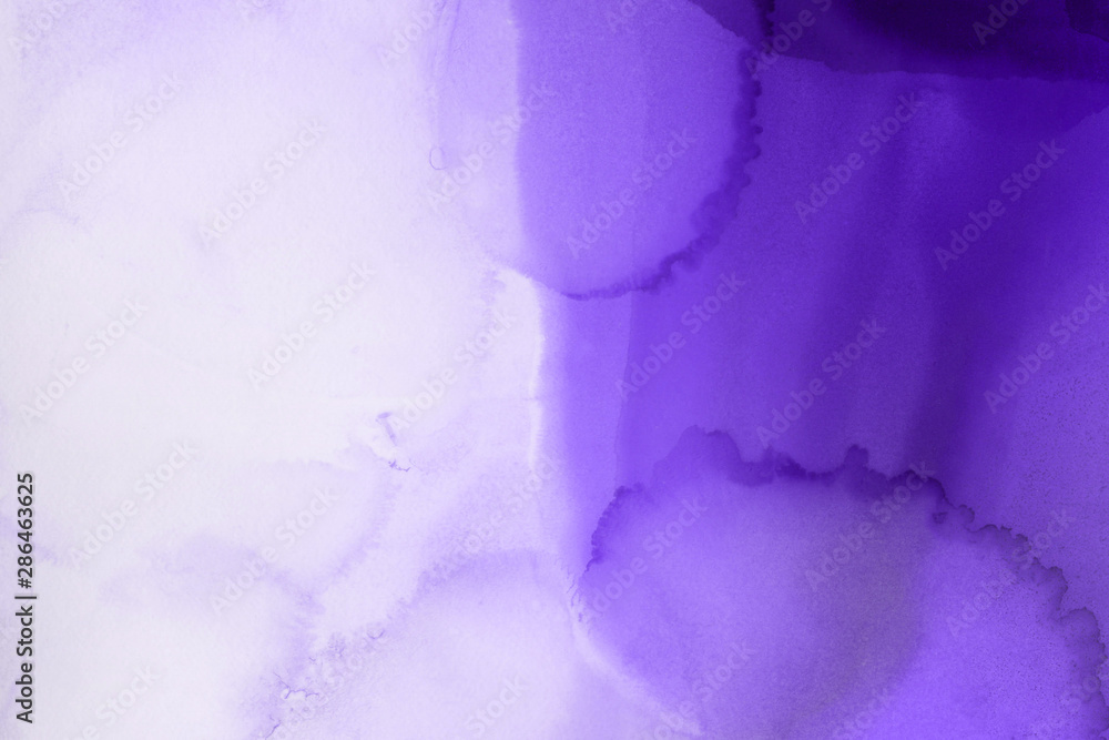 Hand painted alcohol ink background. Abstract delicate violet texture. Contemporary feminine wallpaper. 