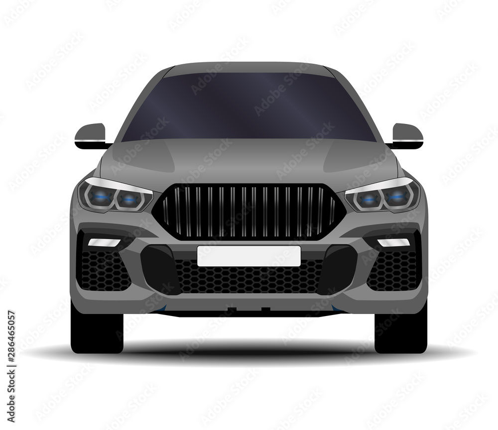 Naklejka premium realistic SUV car. front view.