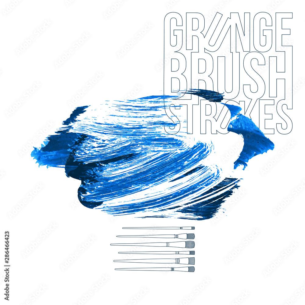 Blue brush stroke and texture. Grunge vector abstract hand - painted element. Underline and border design. Blue brush stroke and texture. Grunge vector abstract hand - painted element. Underline and border design.
