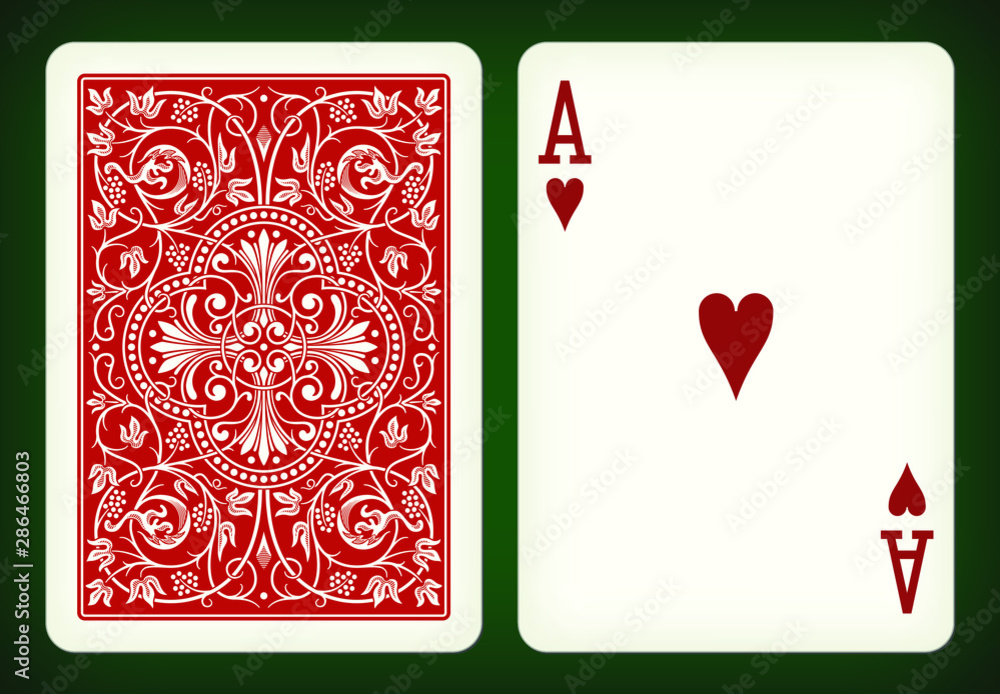 Ace of hearts - playing cards vector illustration Ace of hearts - playing cards vector illustration