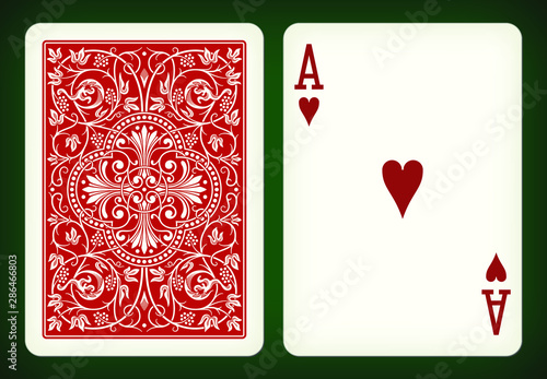 Ace of hearts - playing cards vector illustration