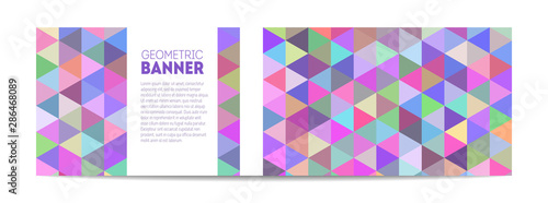 Web standart size banner with bright triangles pattern.
