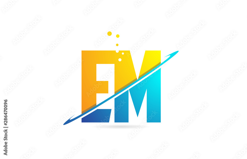 alphabet letter EM E M combination for logo company icon design