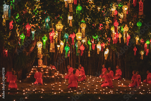 Lanterns festival, Yee Peng and Loy Khratong in Chiang Mai, Thailand