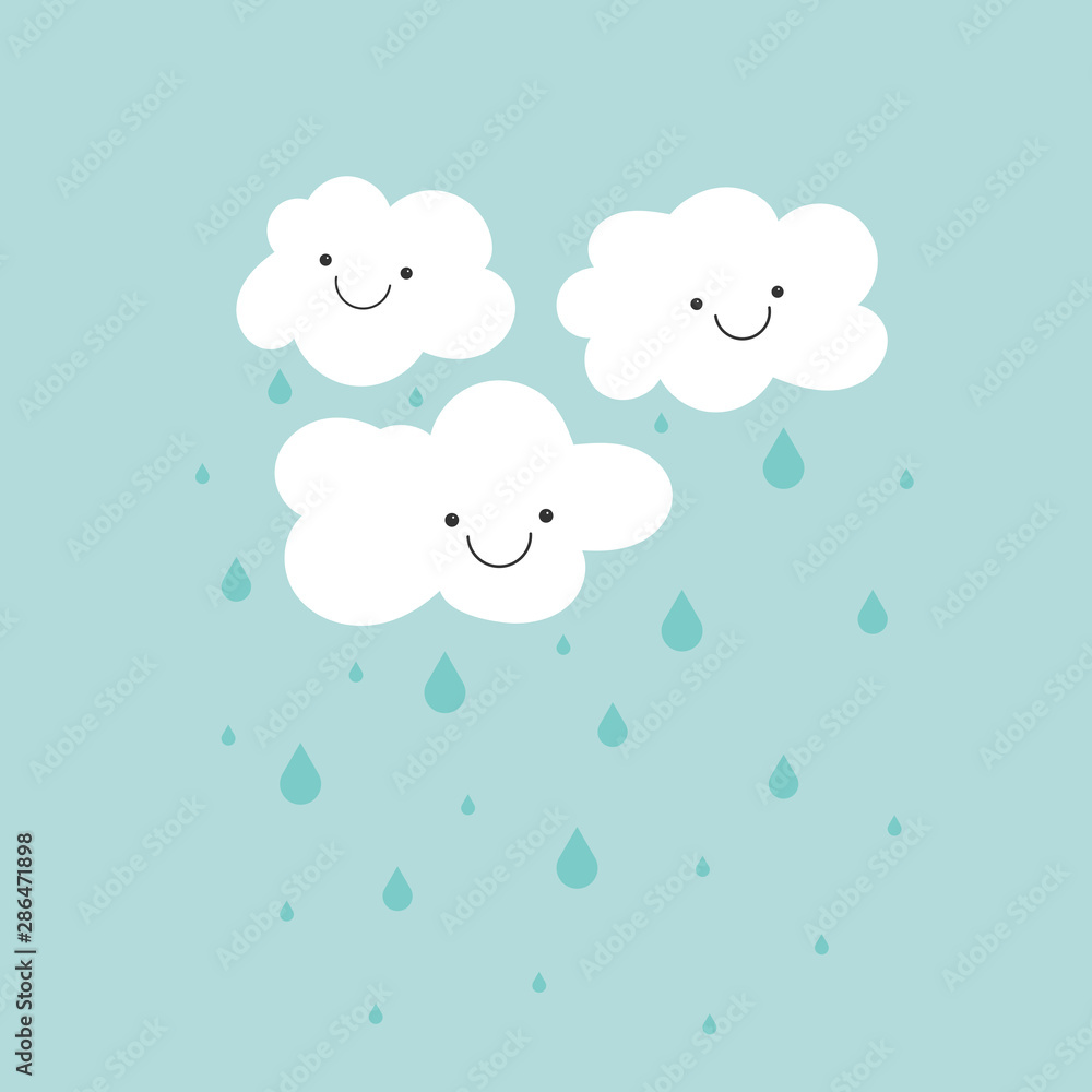 Cute smiling clouds Cute smiling clouds