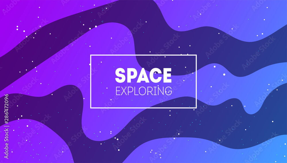 Outer space background with abstract shapes and stars. 
