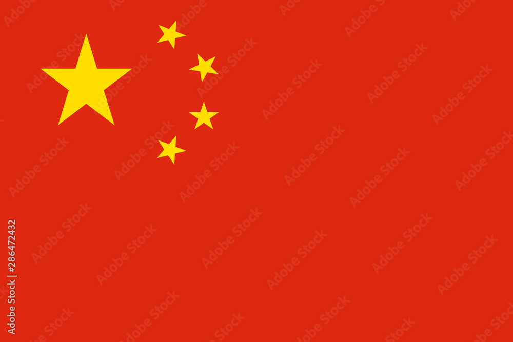 Flags of china or china's national flag vector background illustration