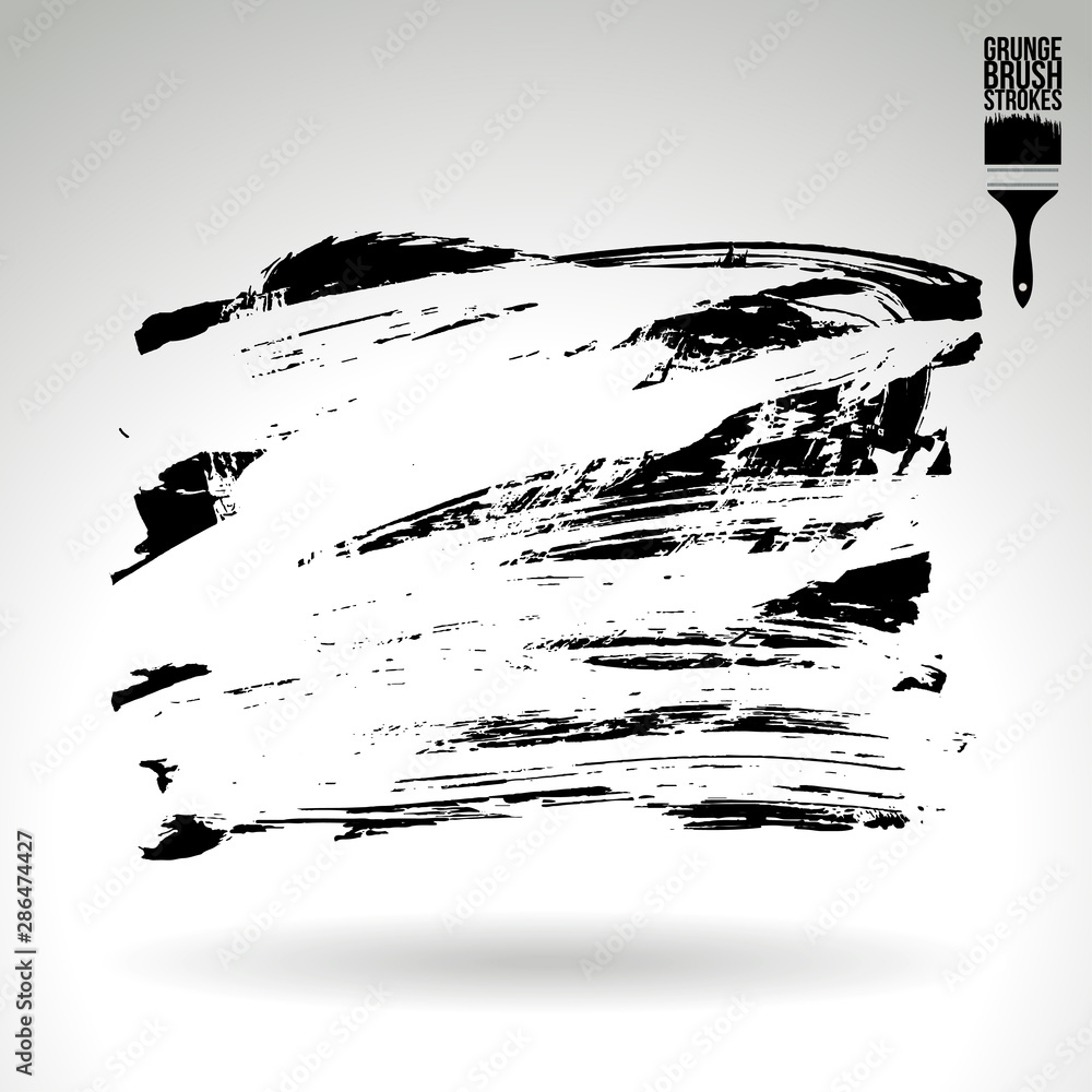 Black brush stroke and texture. Grunge vector abstract hand - painted element. Underline and border design. Black brush stroke and texture. Grunge vector abstract hand - painted element. Underline and border design.