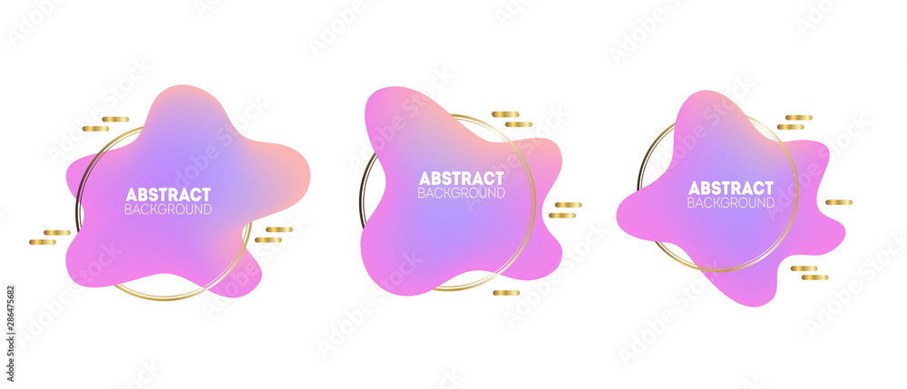 Set of three abstract modern banners. Trendy gradients liquid shapes with golden elements for minimal banner, logo, social post, flyer or presentation designs Set of three abstract modern banners. Trendy gradients liquid shapes with golden elements for minimal banner, logo, social post, flyer or presentation designs