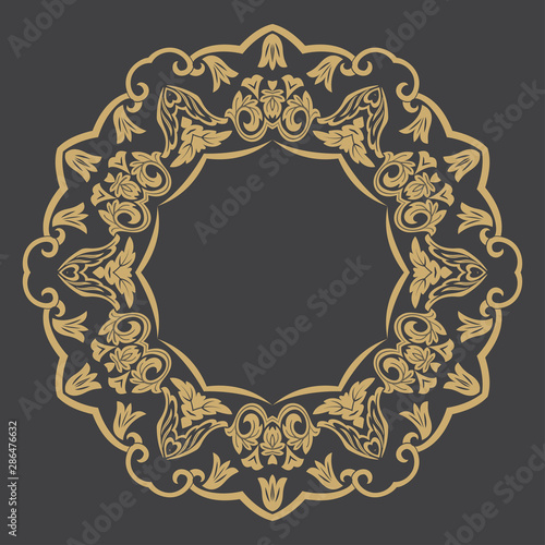 Circular baroque vector ornament.