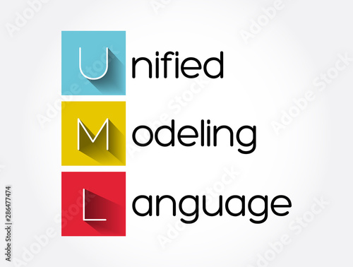 UML - Unified Modeling Language acronym, technology concept background