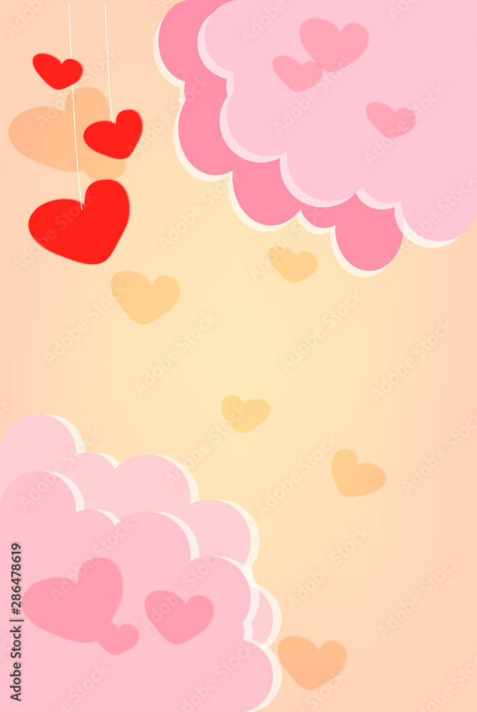Valentine's Day, Love, Promotion, background, Vector, Illustration, Qixi Festival, poster, pink, female, Promotion, Store, Merchants