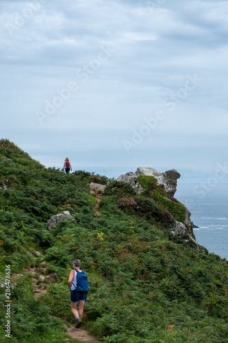 walkers between st ives and zennor cornwall england uk female