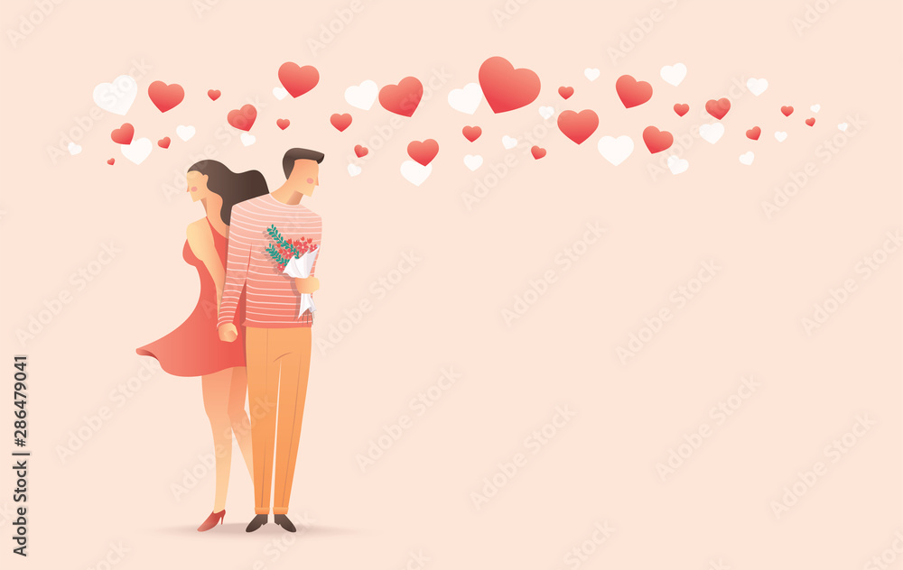 Man and woman holding hands for valentine's day. Vector illustration EPS10 Man and woman holding hands for valentine's day. Vector illustration EPS10