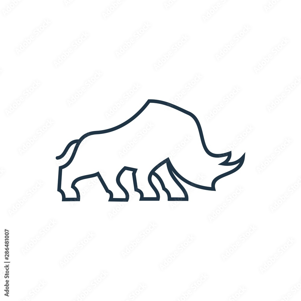 Fototapeta premium Rhino Line Logo Vector