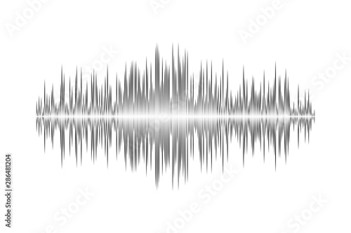 Sound wave vector background. Modern simple backdrop with black line isolated.