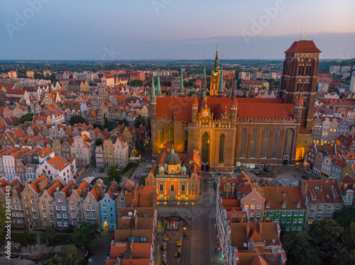 St. Marysd cathedral in Gdansk from above