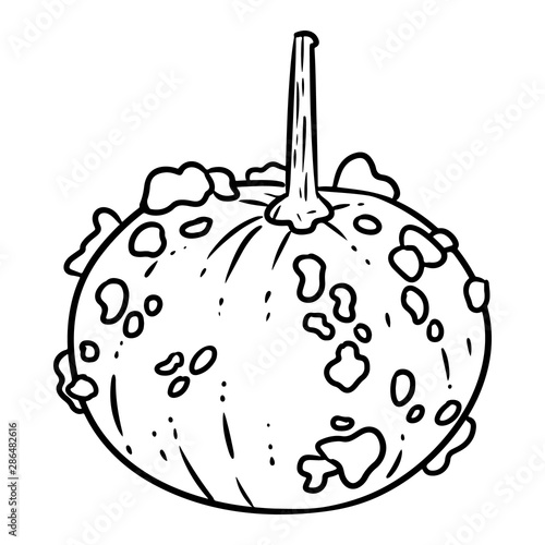 Cute autumn knucklehead pumpkin hand drawn doodle. Halloween harvest fest symbol