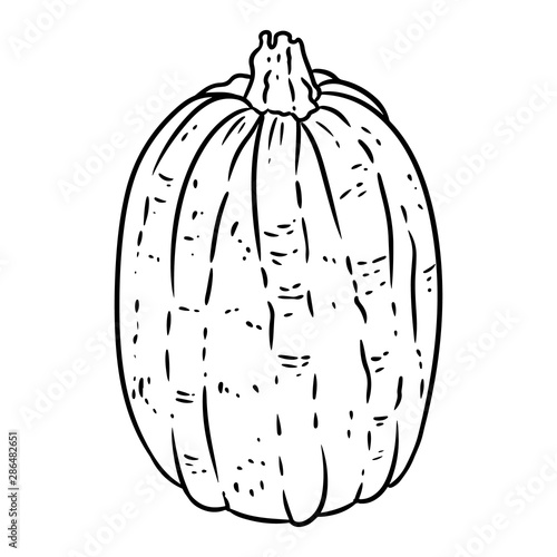 Cute autumn pumpkin hand drawn doodle. Halloween harvest fest symbol