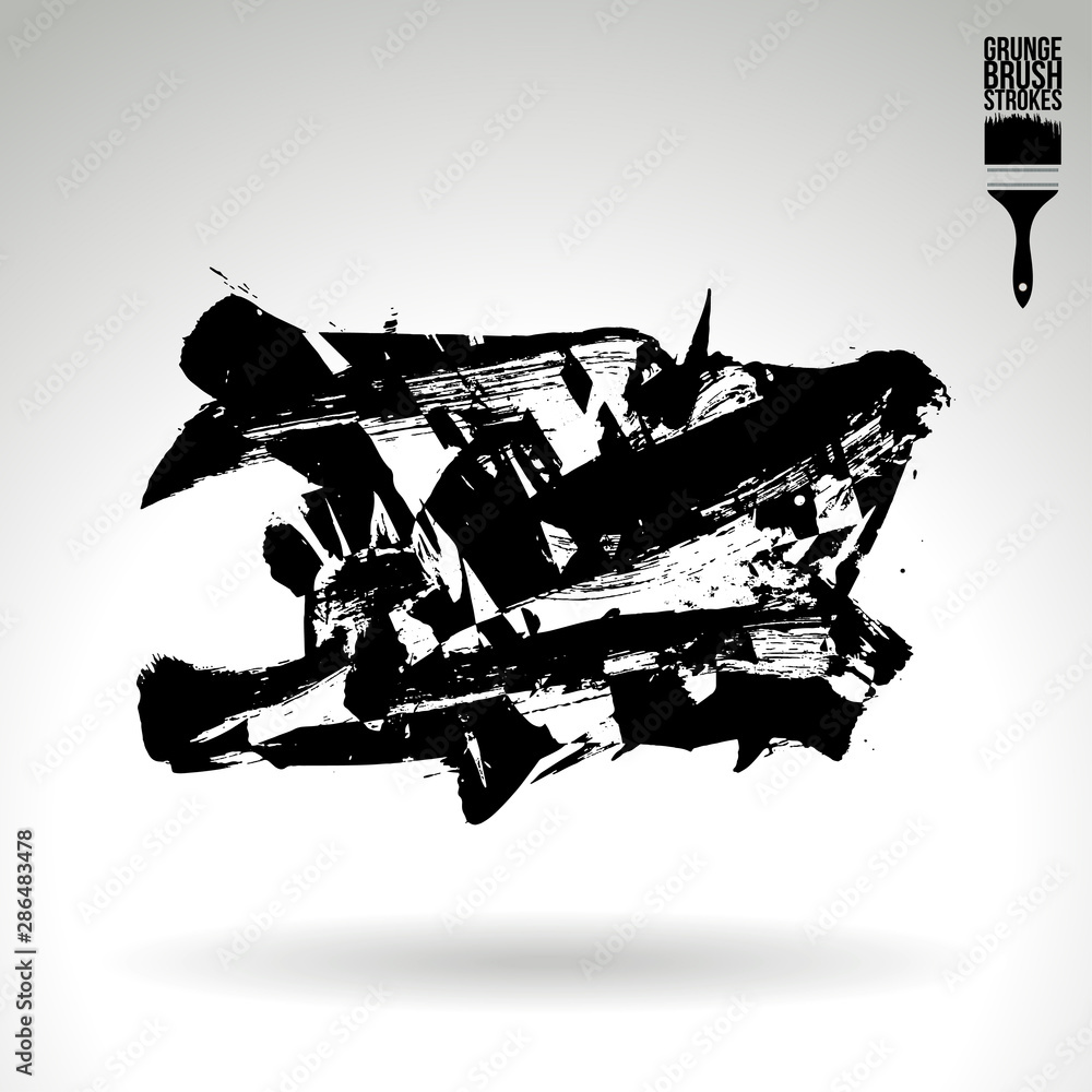 Black brush stroke and texture. Grunge vector abstract hand - painted element. Underline and border design. Black brush stroke and texture. Grunge vector abstract hand - painted element. Underline and border design.