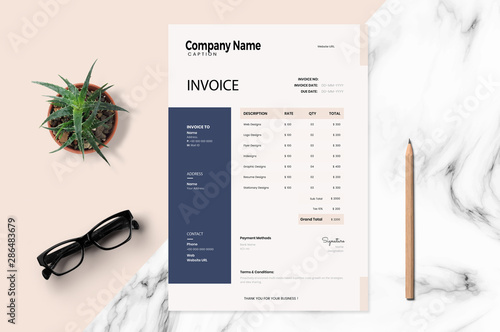 3D Illustration Invoice Template