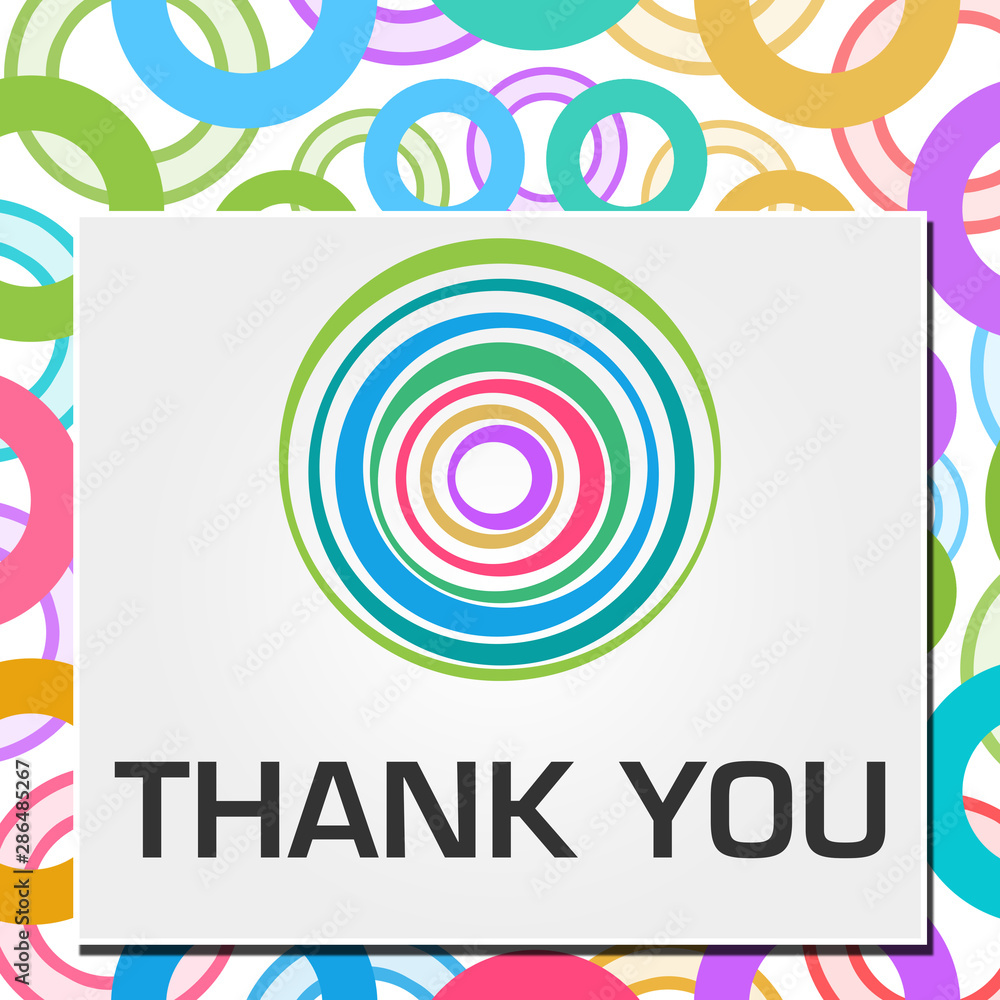 Thank You Colorful Rings Circular Background Square 