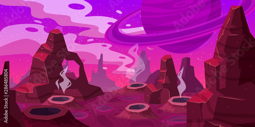 Fantasy space cartoon game concept background