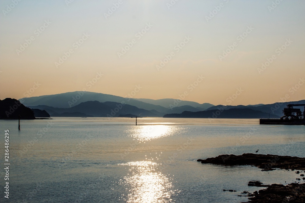 Fototapeta premium sunset from Hiroshima