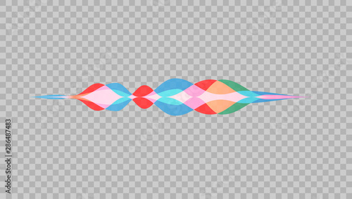 Vector illustration of soundwave intelligent technologies. Personal assistant and voice recognition concept gradient logo on transparent background