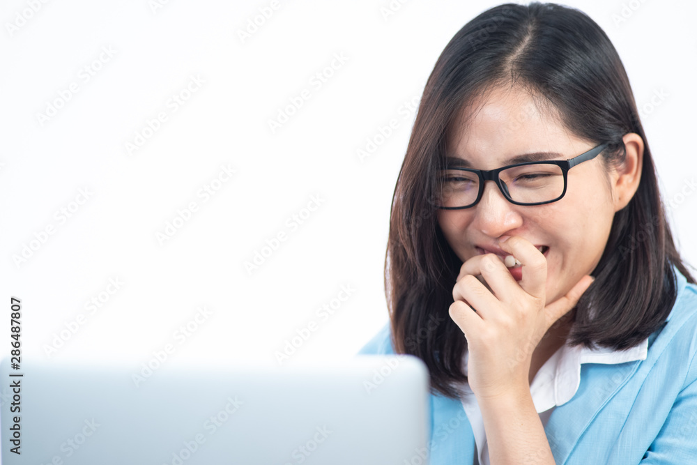 Young woman working with computer Young woman working with computer