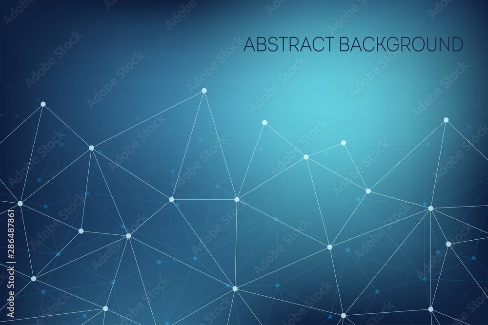 Connection science and technology background. Modern poster design template