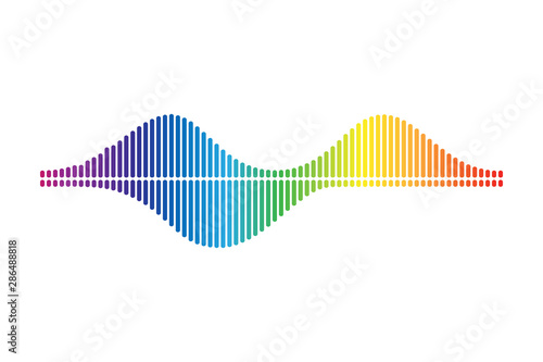 Vector sound waves dynamic colorful light flow for music concept background.
