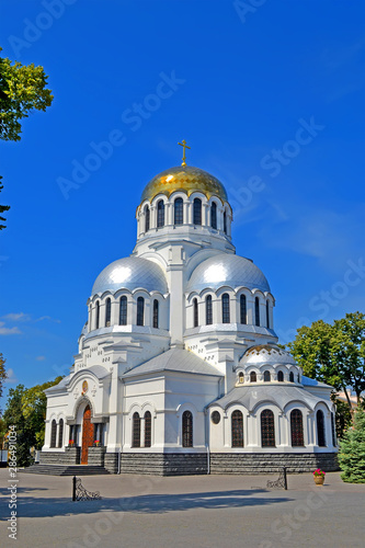 Alexander Nevski cathedral aka Cathedral of St. Prince Alexander Nevsky in Kamyanets-Podilski, Ukraine. It was built in 1893 in honor of the 100th anniversary of the accession of Podolia by Russia.