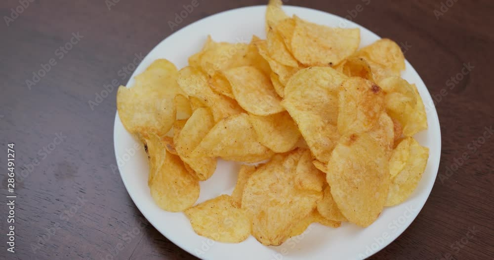 Eating potato chip together at home Eating potato chip together at home