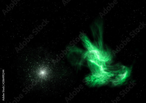 Being shone nebula. 3D rendering