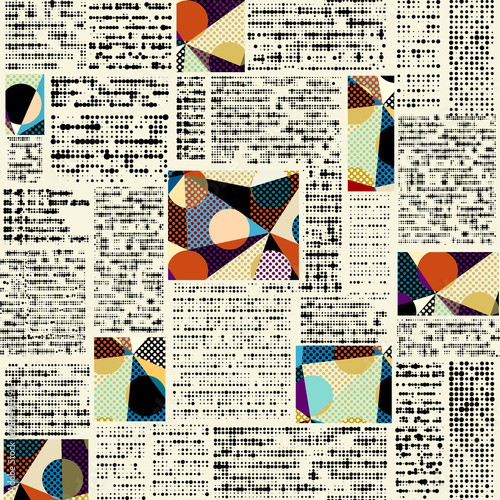 Imitation of a abstract vintage newspaper. Unreadable text.