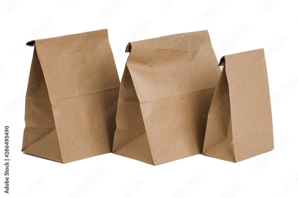 Paper bags isolated on white background. Paper bags isolated on white background.